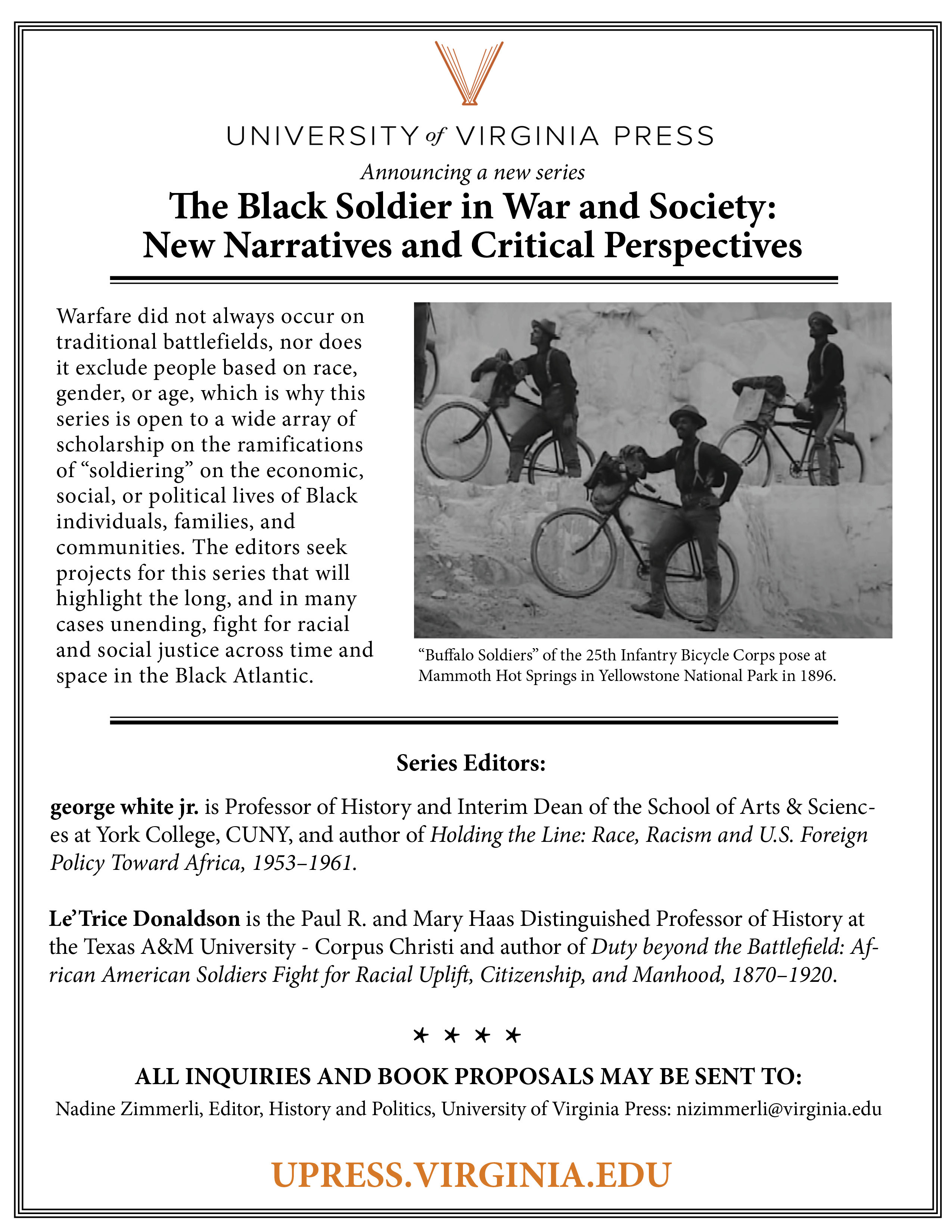 UVA Press Announces New Series The Black Soldier in War and Society - UVA  Press